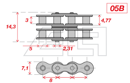 Rollenkette - Zweifach - 457543