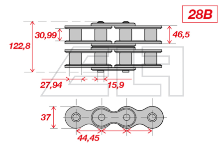 Rollenkette - Zweifach - 457551