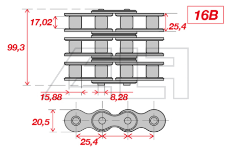 Triple Roller Chain - 457556