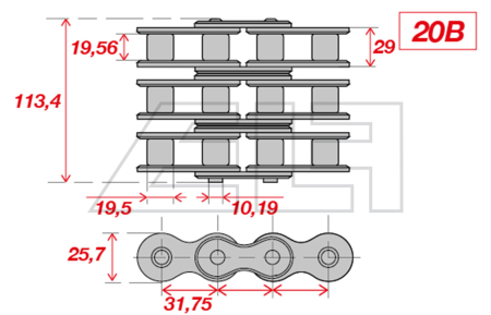 Triple Roller Chain - 457557