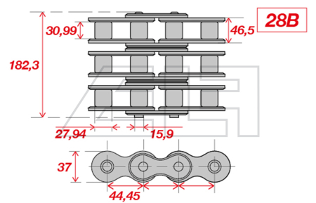 Rollenkette - dreifach - 457559