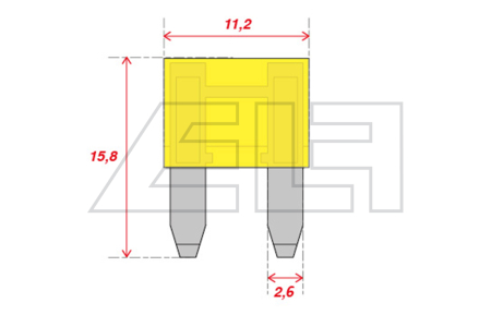 Plug-in fuse Mini 20A (VPE=50 pieces) - 5061